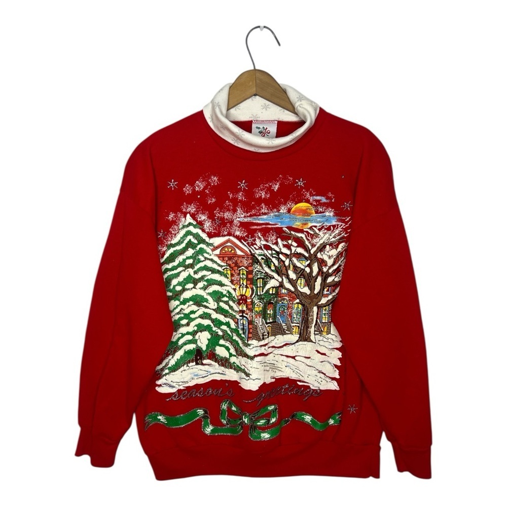 Vintage NutCracker Christmas Sweatshirt Puff Paint Winter 80s 90s Holiday Top